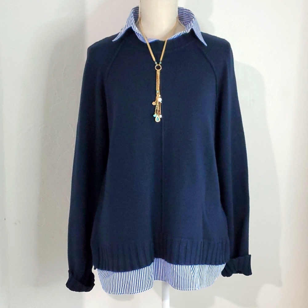 NWT Ralph Lauren Sweatshirt with Blue Collar